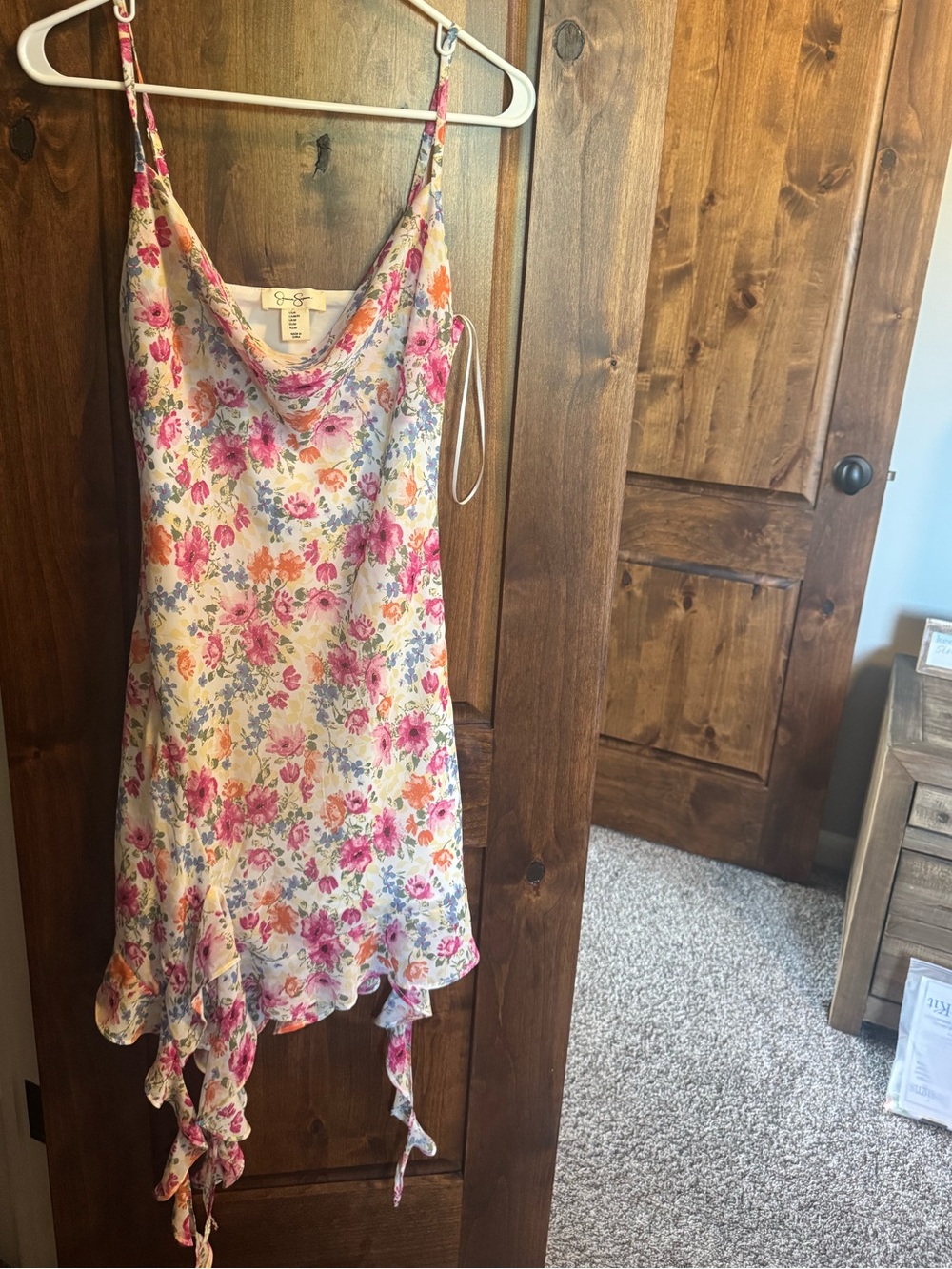 Floral Cowl Dress - Pink, Purple & Yellow